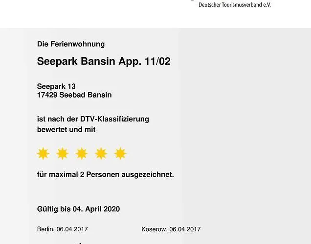 Seepark Bansin App 101 Apartment *